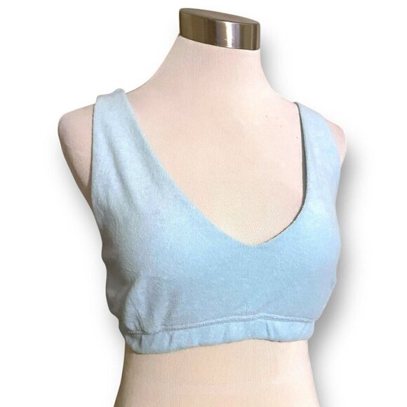 Offline by Aerie Summer Lights Terry Sports Bra Sz Large Light Blue Wirefree - Picture 1 of 6